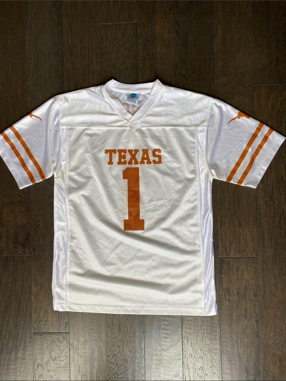 Texas Mens Football Jersey - White & Burnt orange